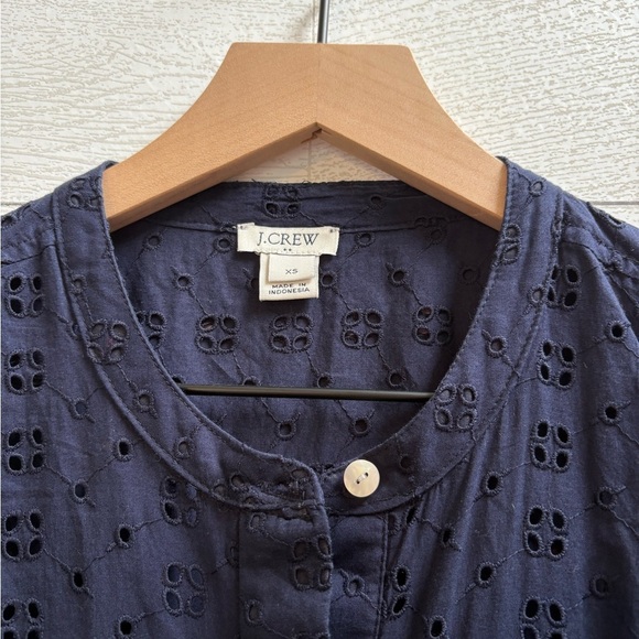 J. Crew Eyelet Shirtdress Sleeveless Navy blue, XS - Picture 8 of 10